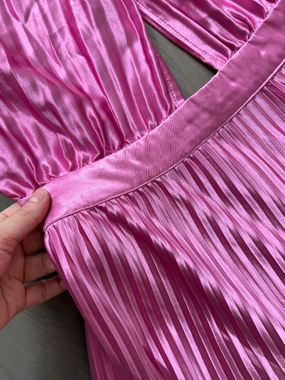 L'IDEE Renaissance Split Gown Halter Pleated Pink Satin Maxi Dress AU 10 / US 6 - Picture 7 of 11